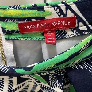 Saks Fifth Avenue Tropical/Palm Knee Length Skirt